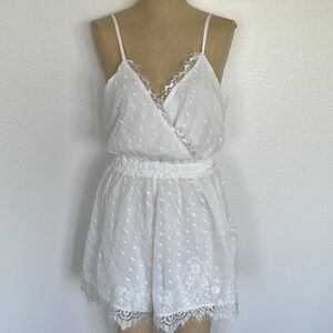 Show Me Your MuMu Olympia Romper White Lace